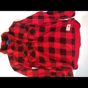 Ralph Lauren red plaid pullover for boys.